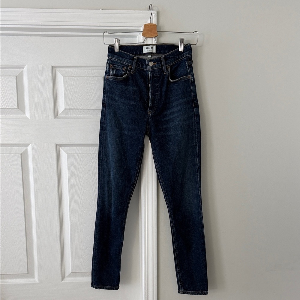 AGOLDE Nico High Rise Slim Fit Jeans Dark Wash Size 24 - Picture 2 of 6